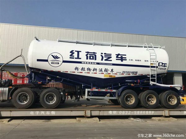 红荷罐车（轻量化领导者）全国招代理粉粒物料运输半挂车图片