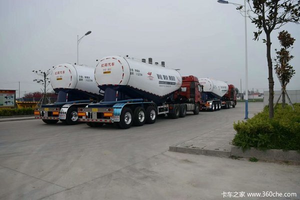 红荷罐车（轻量化领导者）全国招代理粉粒物料运输半挂车图片