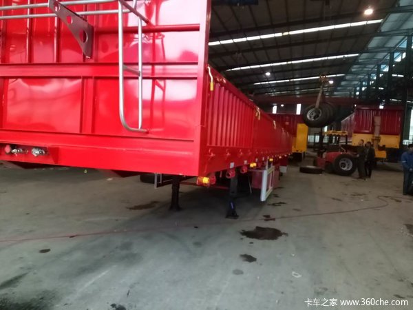 平板侧翻平板式半挂车图片