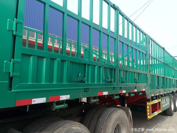 平板侧翻平板式半挂车图片