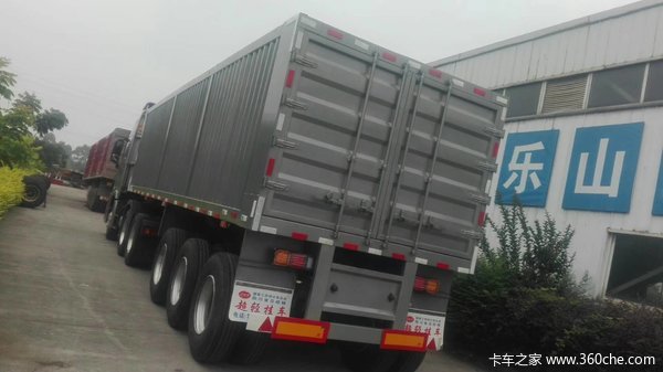 平板后翻，侧翻，苍蓝车销售厢式半挂车图片