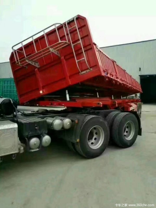 平板后翻，侧翻，苍蓝车销售厢式半挂车图片