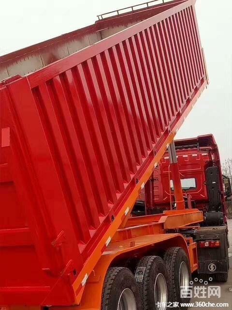 平板后翻半挂车自卸半挂车图片