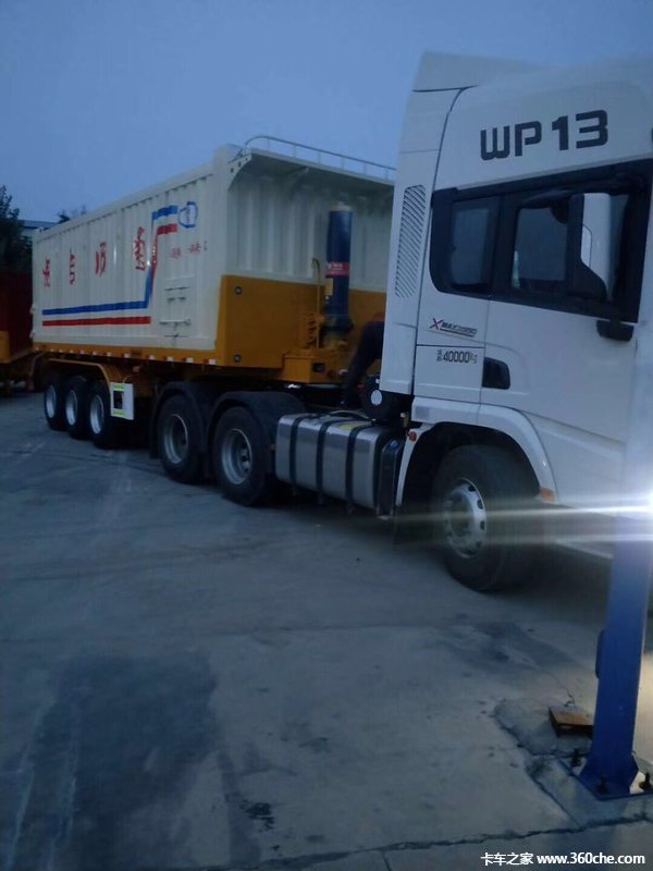 平板后翻半挂车自卸半挂车图片