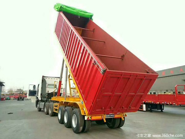 平板后翻半挂车自卸半挂车图片