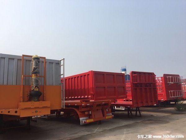 平板后翻半挂车自卸半挂车图片