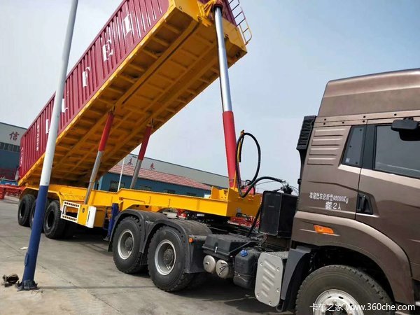 自重最轻8米8.5米9米轻型自卸半挂现车销售、自卸半挂车图片