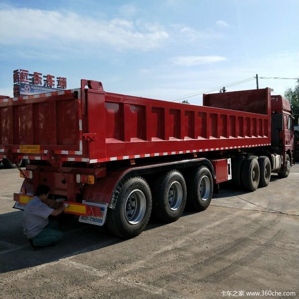 自重最轻8米8.5米9米轻型自卸半挂现车销售、自卸半挂车图片