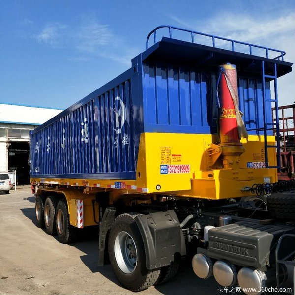 自重最轻8米8.5米9米轻型自卸半挂现车销售、自卸半挂车图片