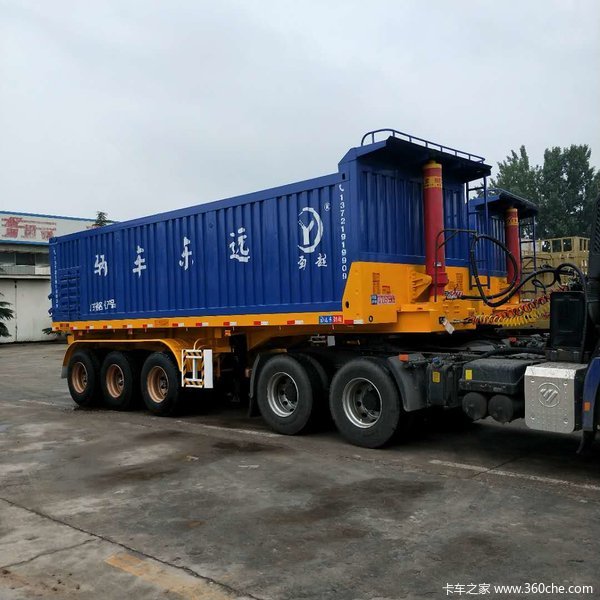 自重最轻8米8.5米9米轻型自卸半挂现车销售、自卸半挂车图片