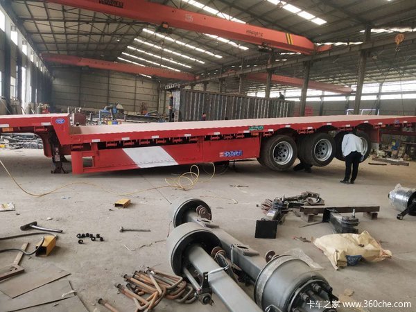 13.75全车出售本厂手续，厂家敢保是宽3米手续平板式半挂车图片