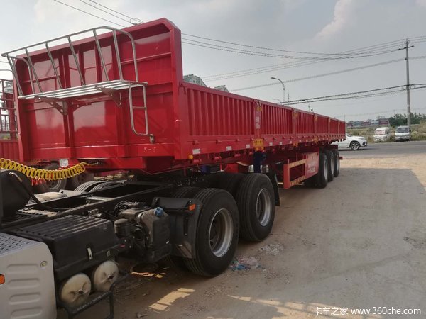 标箱侧翻自重6.8吨包拉50吨自卸半挂车图片