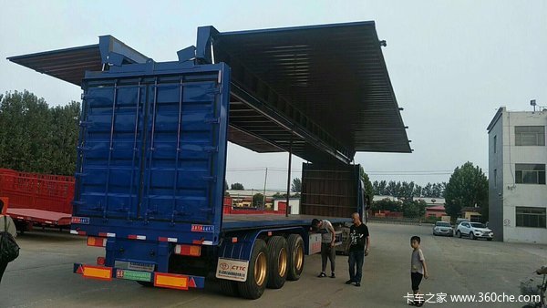 物流利器展翼侧帘半挂车集装箱式半挂车图片