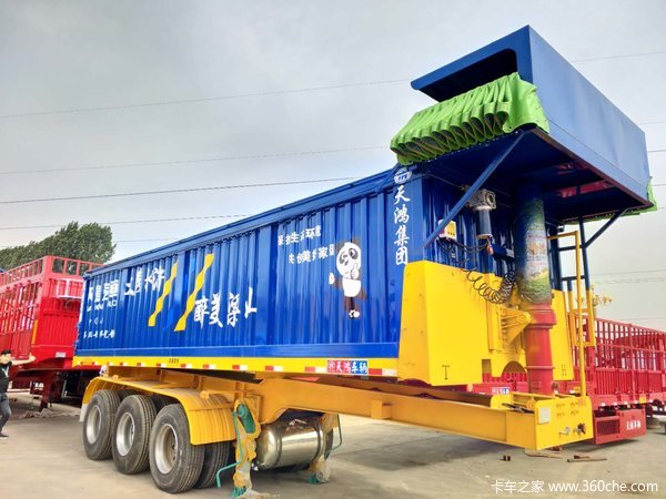 7.5米到10.5后翻半挂车5天交车自卸半挂车图片