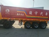 平板后翻自卸专业级制造、不仅自重轻、载货多、更实用、自卸半挂车图片