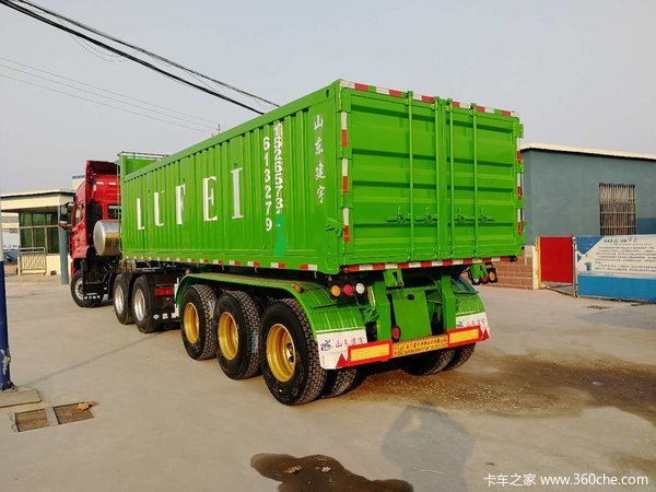 山东建宇LUFEI路飞牌轻量化自卸平板式半挂车图片