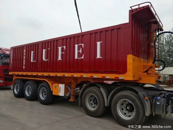 山东建宇LUFEI路飞牌轻量化自卸平板式半挂车图片