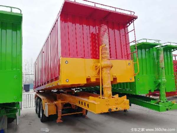 8.5米后翻自卸半挂车山东建宇LUFEI牌自卸半挂车图片