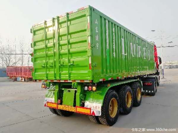 8.5米后翻自卸半挂车山东建宇LUFEI牌自卸半挂车图片