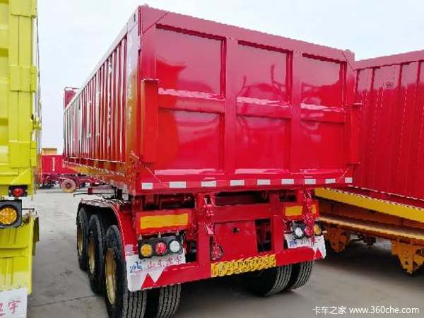8.5米后翻自卸半挂车山东建宇LUFEI牌自卸半挂车图片