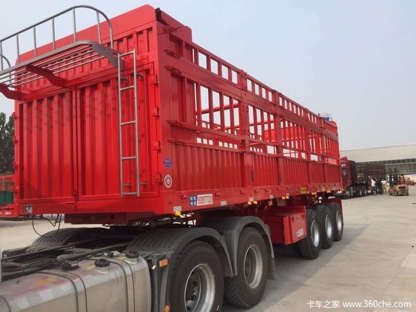 高端半挂车，电泳漆仓栅式半挂车图片