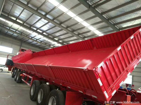 13米标车侧翻自卸半挂车图片