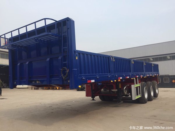 袋装水泥运输半挂车栏板式半挂车图片