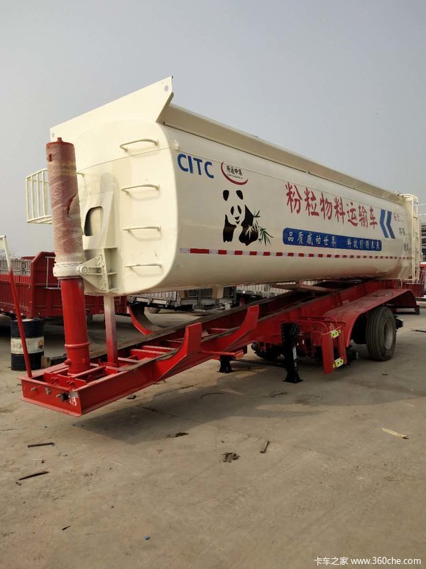 罐式后翻自卸车粉粒物料运输半挂车图片