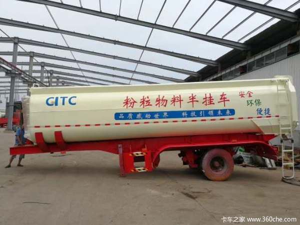 罐式后翻自卸车粉粒物料运输半挂车图片