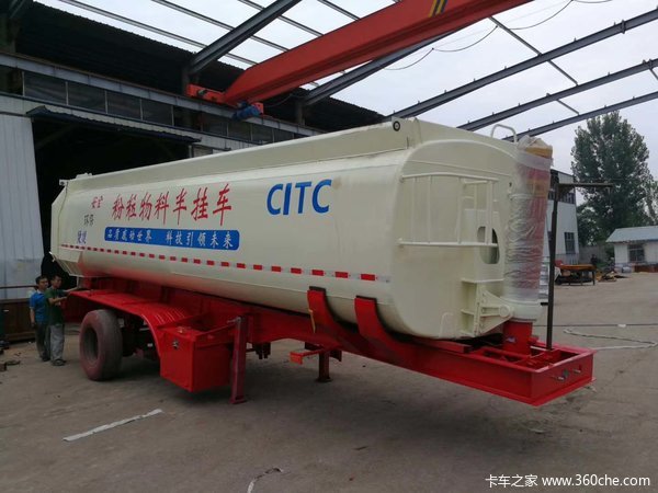 罐式后翻自卸车粉粒物料运输半挂车图片