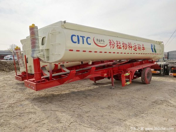 罐式后翻自卸车粉粒物料运输半挂车图片