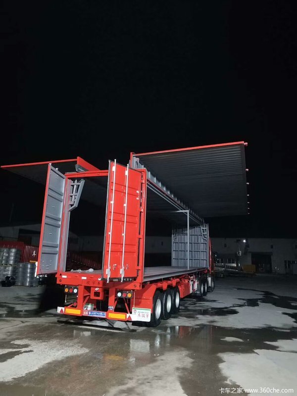 翼展式半挂骨架式集装箱半挂车图片