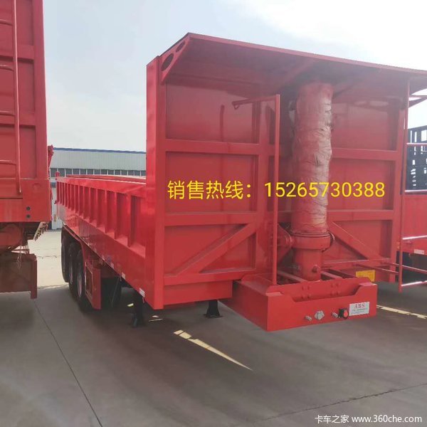 标准后翻自卸半挂车，可卧底，可做加高边板，宝钢高强度钢制作，国际进出口自卸半挂车图片