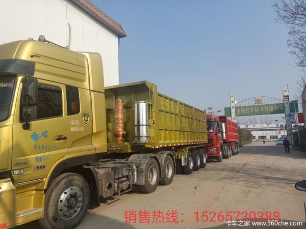 标准后翻自卸半挂车，可卧底，可做加高边板，宝钢高强度钢制作，国际进出口自卸半挂车图片