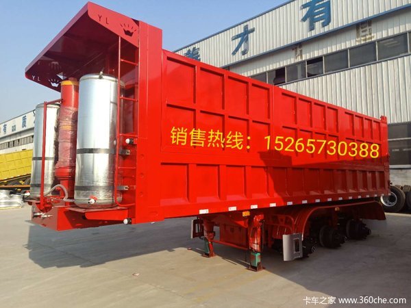 标准后翻自卸半挂车，可卧底，可做加高边板，宝钢高强度钢制作，国际进出口自卸半挂车图片