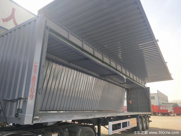 展翼箱骨架箱一体分体骨架式集装箱半挂车图片