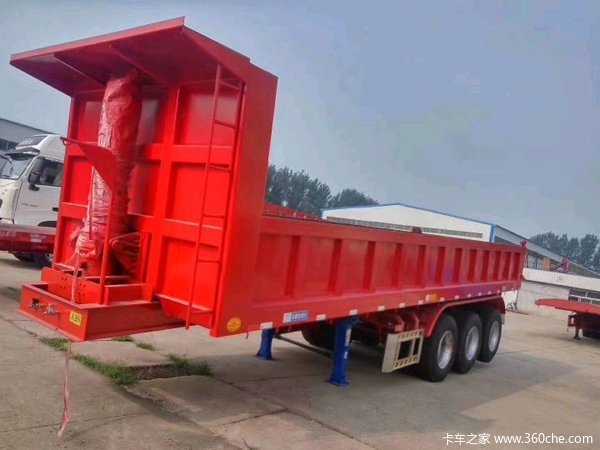 专业设计销售，各类型侧翻，后翻，勾机板，高篮，骨架，箱式运输车车辆运输半挂车图片