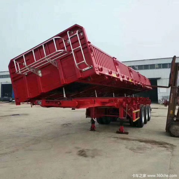 专业设计销售，各类型侧翻，后翻，勾机板，高篮，骨架，箱式运输车车辆运输半挂车图片