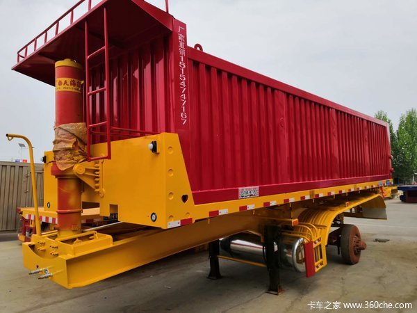 8米--11米平板后翻自卸半挂车自卸半挂车图片