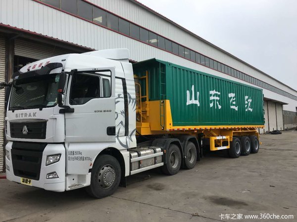 8米—11米平板后翻自卸最安全更结实的自卸车自卸半挂车图片