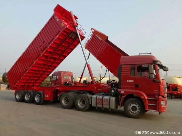 8米—11米平板后翻自卸最安全更结实的自卸车自卸半挂车图片