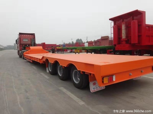 长9米/11米/13米/13.75米/17.5米特种设备运输半挂车凹梁式低平板图片