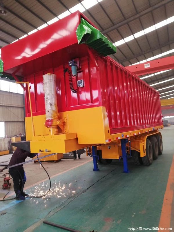 超轻精品7米2至9米5后翻自卸车半挂车自卸半挂车图片