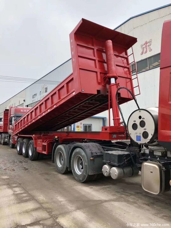 超轻精品7米2至9米5后翻自卸车半挂车自卸半挂车图片