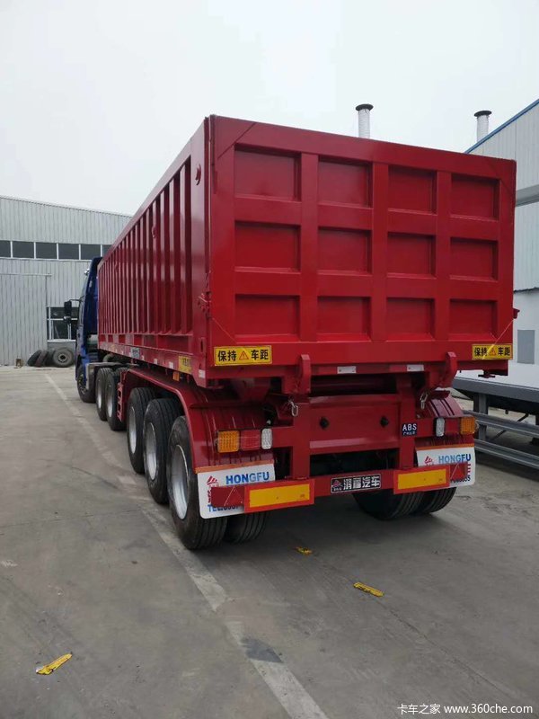 超轻精品7米2至9米5后翻自卸车半挂车自卸半挂车图片