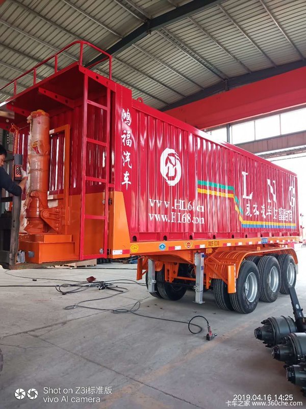 超轻精品7米2至9米5后翻自卸车半挂车自卸半挂车图片