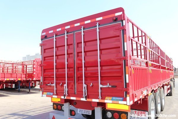 大运鹅颈花栏对开仓栅式半挂车图片