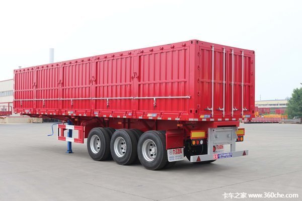 大运11米平板侧翻自卸半挂车自卸半挂车图片