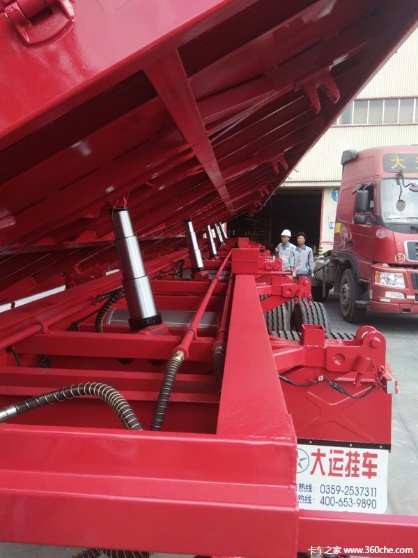 大运11米平板侧翻自卸半挂车自卸半挂车图片