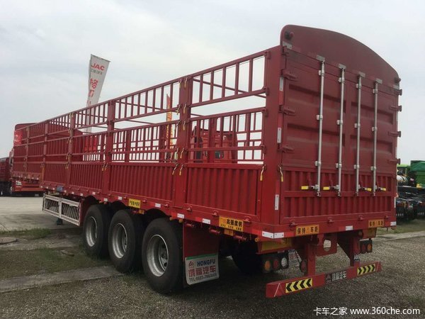 自重5.8吨的高栏全国办理分期仓栅式半挂车图片